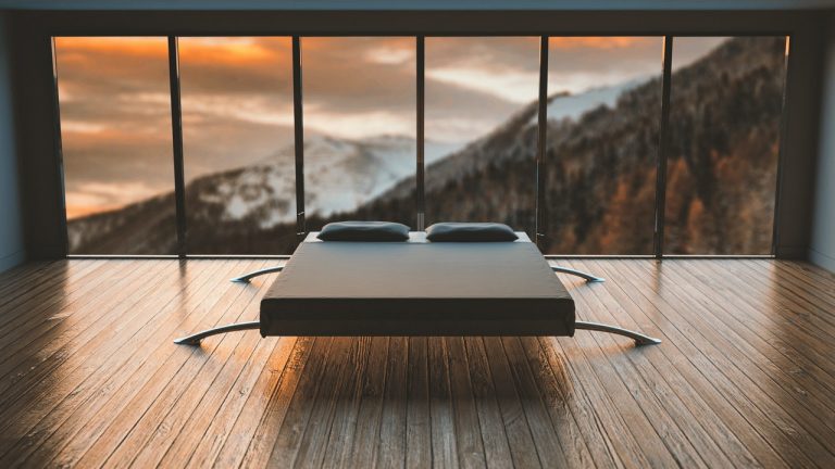 One bed inside an empty room