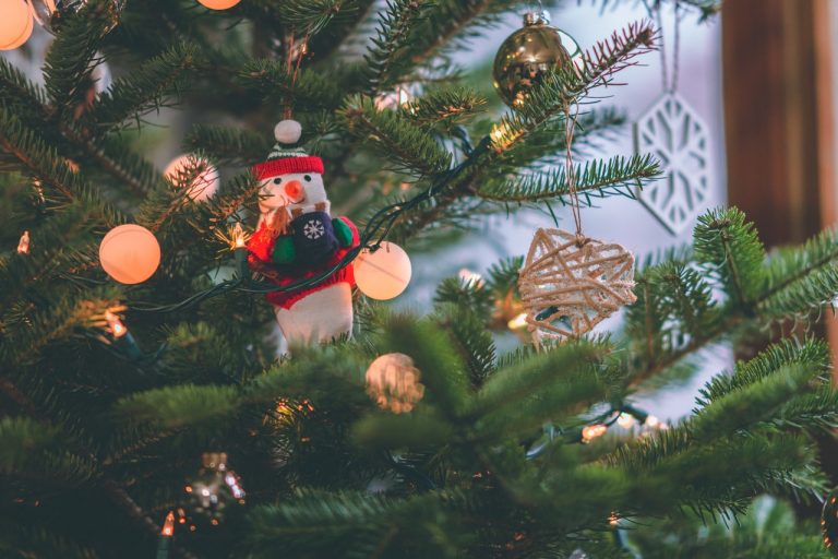 Holidays ornaments on a tree