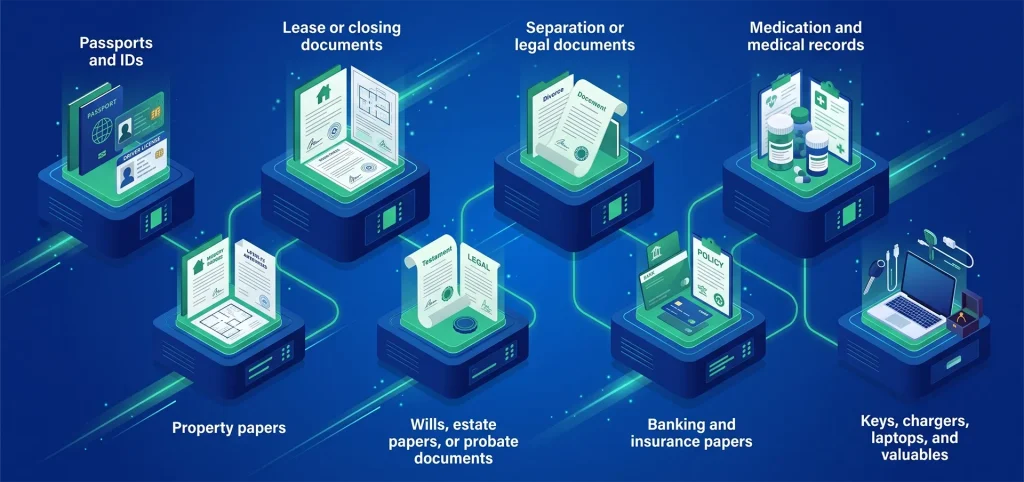 Keep important documents with you during a move for quick and safe access.
