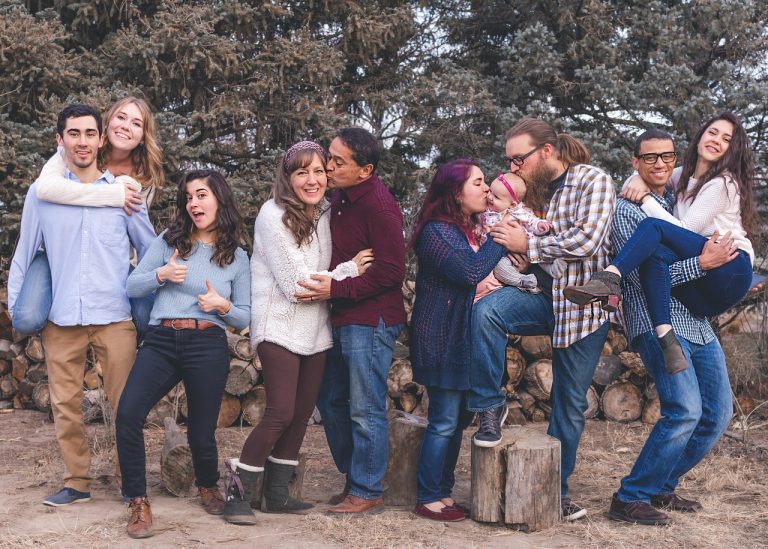 A huge family taking a photo