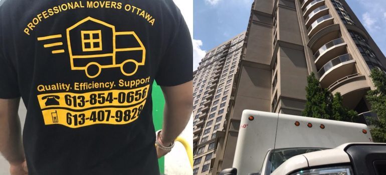 movers and a building
