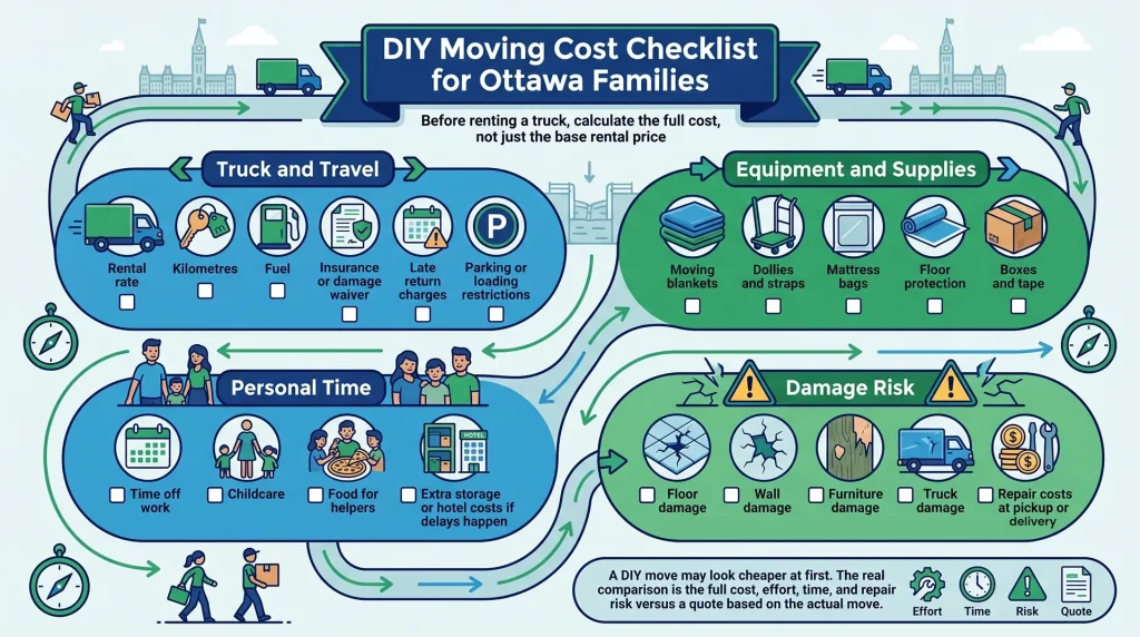 Ottawa family reviewing the full cost of a DIY move