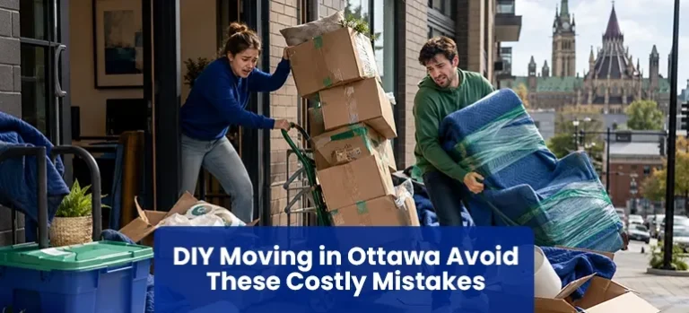 Ottawa family planning a DIY move with boxes and rental truck details