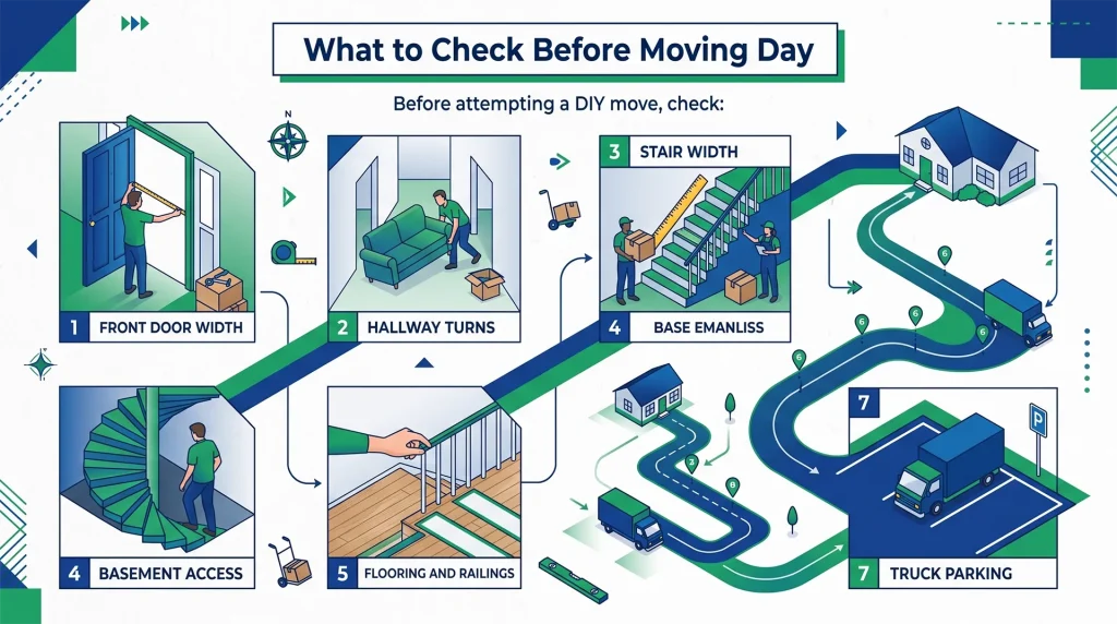 Ottawa homeowner checking stairs, parking and access before moving day