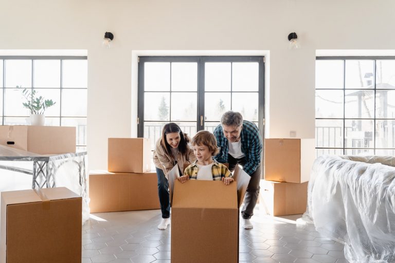 Having fun is one of the things to do with packing materials after a move