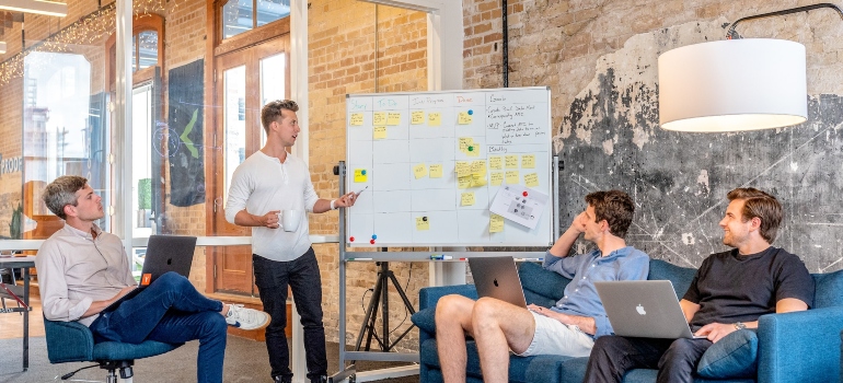 Picture of people during a meeting