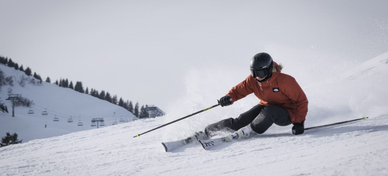 A person skiing