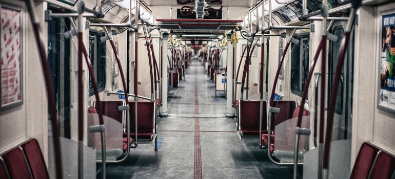 Empty subway train, Toronto