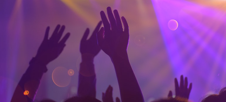 hands in the air on a festival