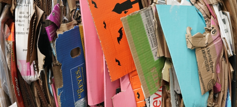 Assorted colored cardboard boxes that were needed to prepare your appliances for relocation.