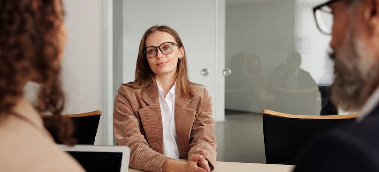woman having a business meeting
