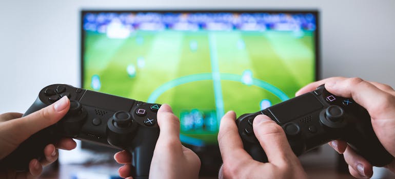 two people playing a game