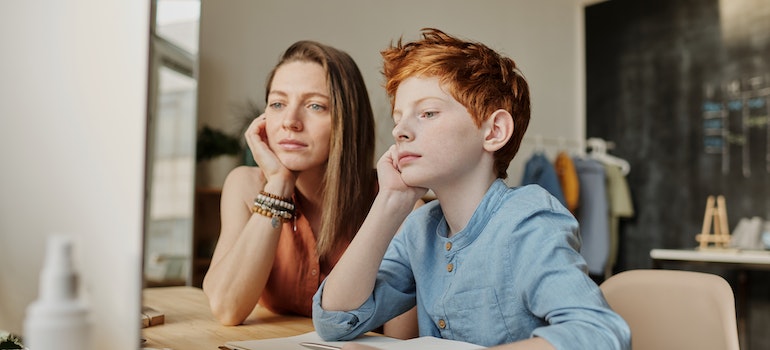 Mom and son deciding on whether to study in Merrickville vs Smiths Falls