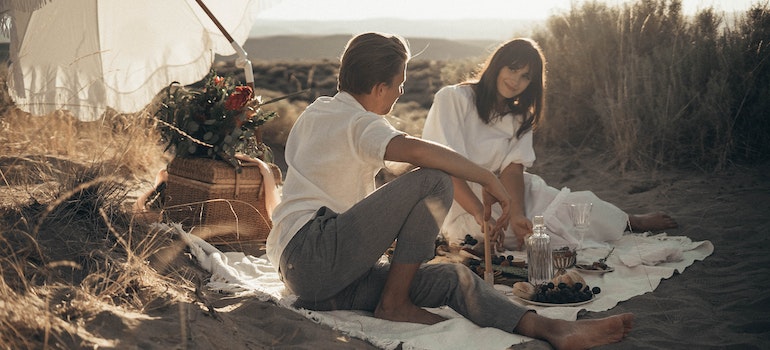 a couple on the beach
