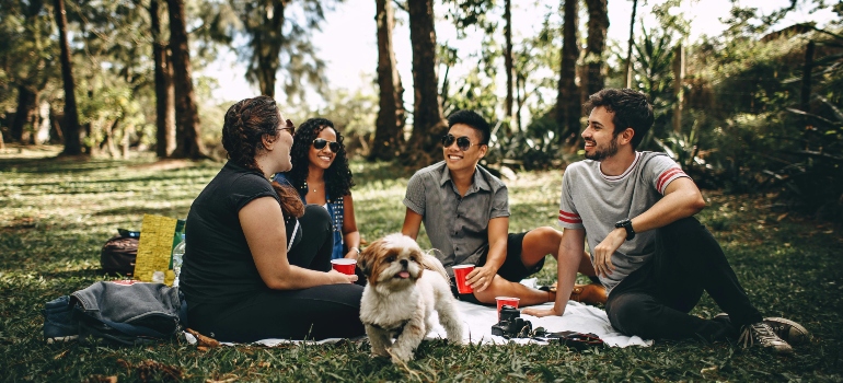 people having a picnic and talking about outdoor activities in Nepean