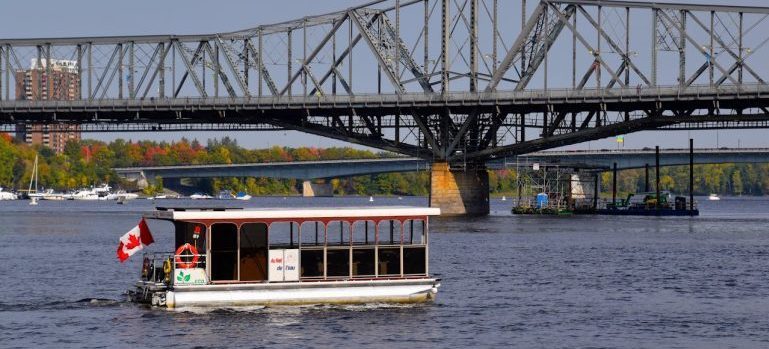 an aquabus ferry on the Ottawa river