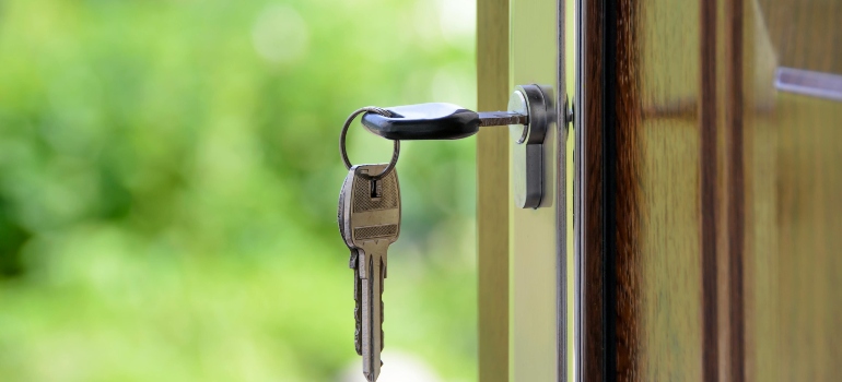 Black Handled Key on Key Hole