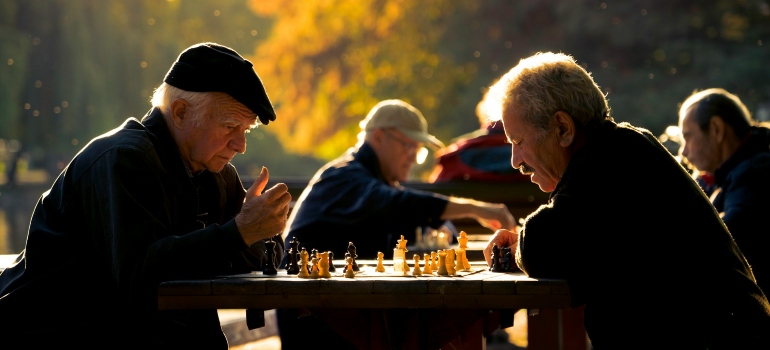 Picture of seniors playing chess