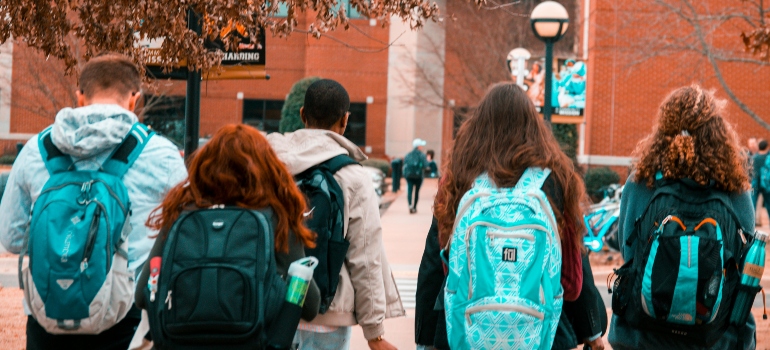 kids going to school