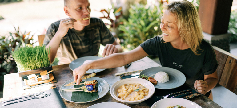 Couple having breakfast