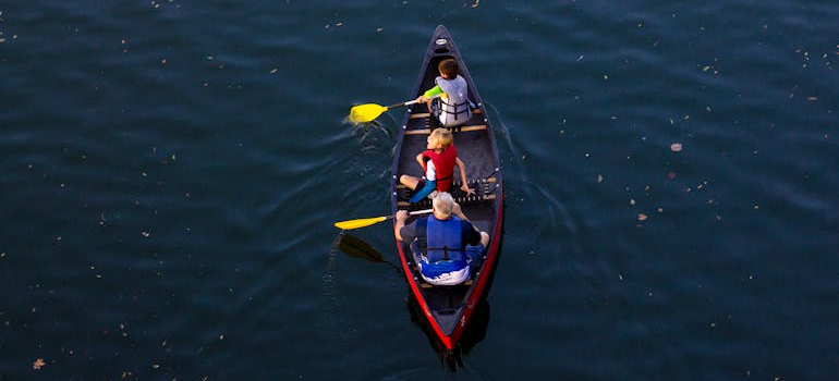 boat with a couple of people on it