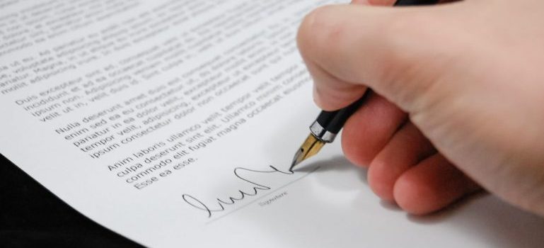 person signing documents