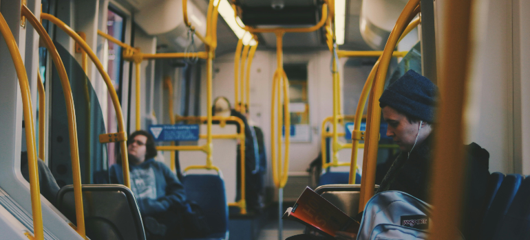 a man on a bus 