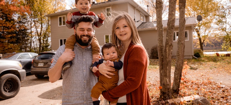 A family after moving in the fall to Winchester
