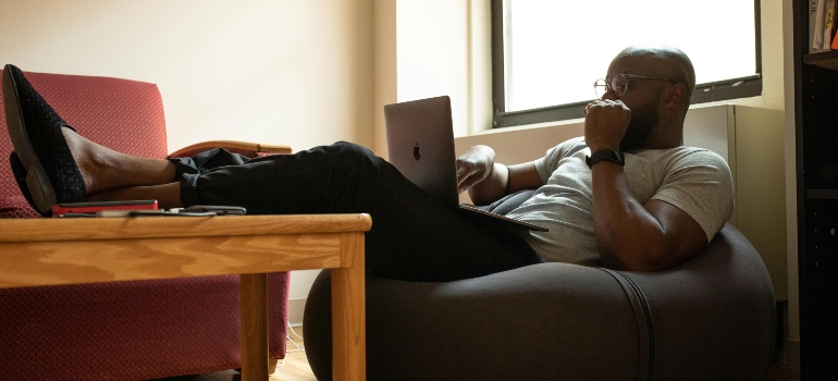 A man working from home.
