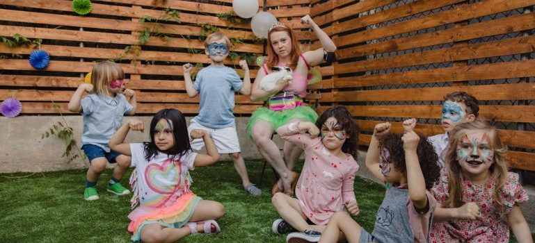 children having a party