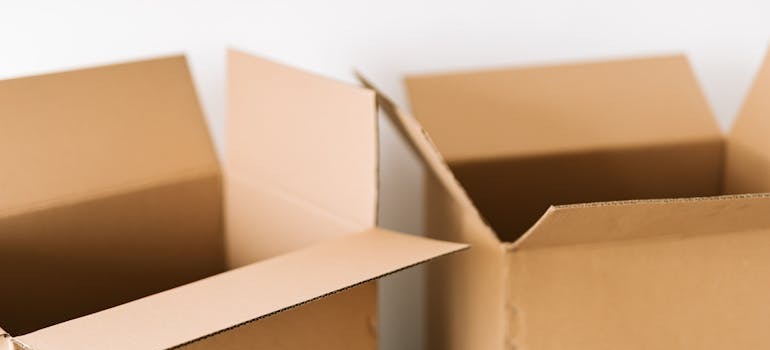 Two open moving boxes