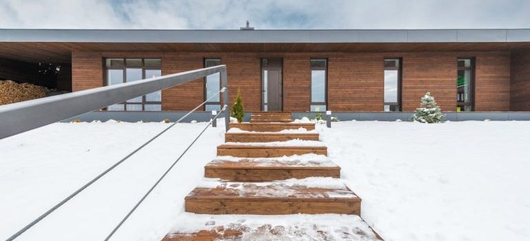snowy stairs
