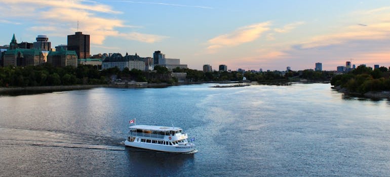A boat on a river in Ottawa