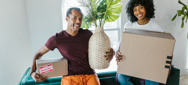 A couple getting ready for moving to a bigger home in Ottawa