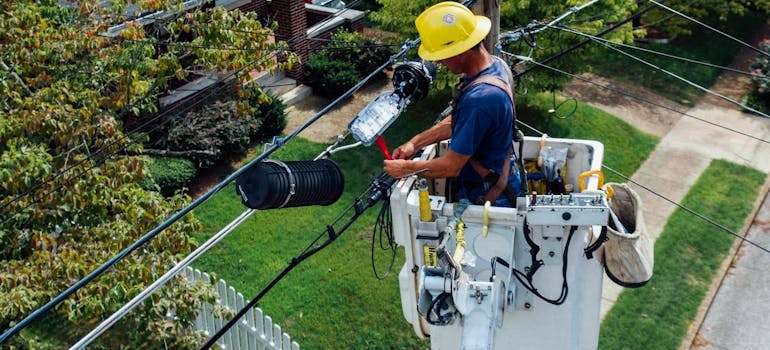 An electrician doing repair work