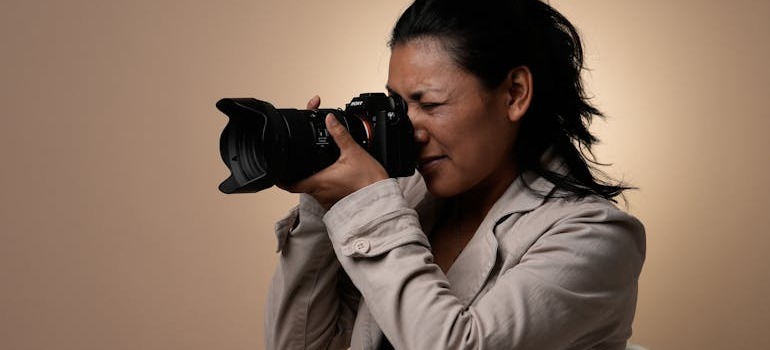A person taking pictures