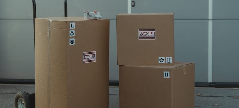 Boxes on a dolly