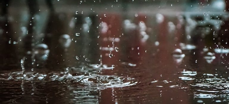 Rain poring down