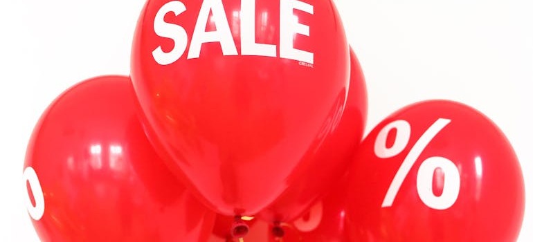 Red balloons with sake written on them