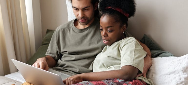 A couple going over their plans
