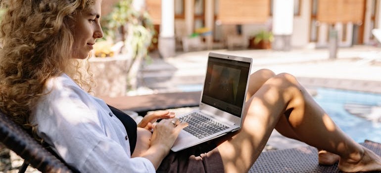 A woman reading about how moving to a new neighborhood can support a healthier lifestyle