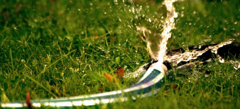 A running water hose