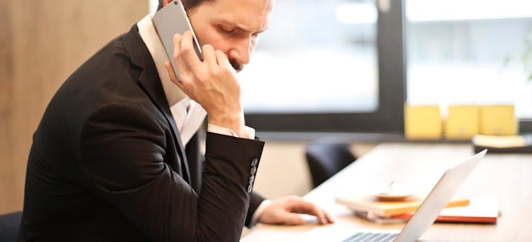 A man talking on the phone