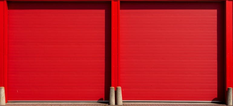 Two red storage units