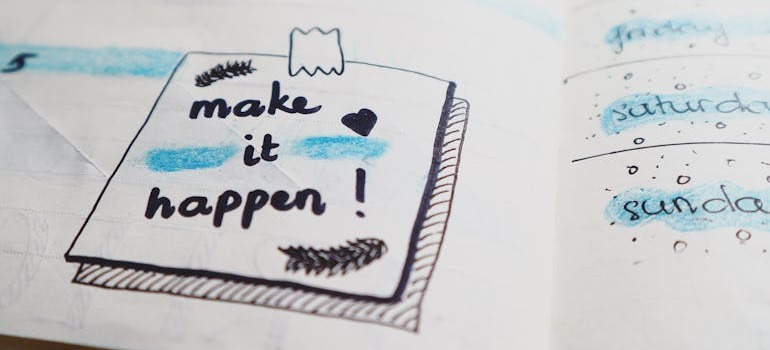 Make it happen written on a piece of paper