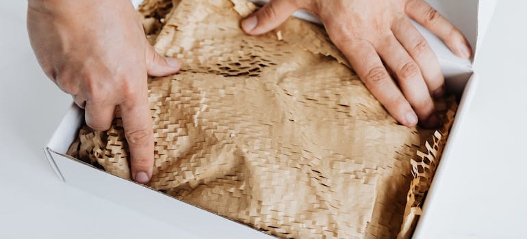 A person packing items