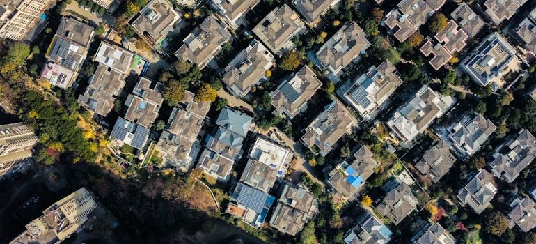 View of a neighborhood from above