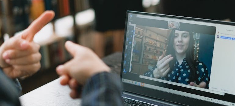 A person on a video call