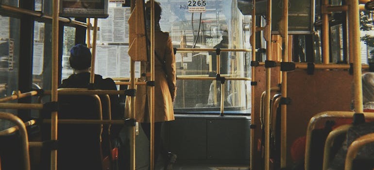 Commuters inside a bus