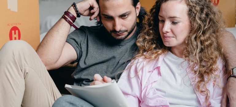A couple making a moving plan